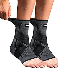 Kuzimua Lot de 2 chevillères réglables et chevilles, pour fasciite plantaire, tendon d'Achille, sport - Orthopédique universel gauche/droite (2 x noir, taille M)