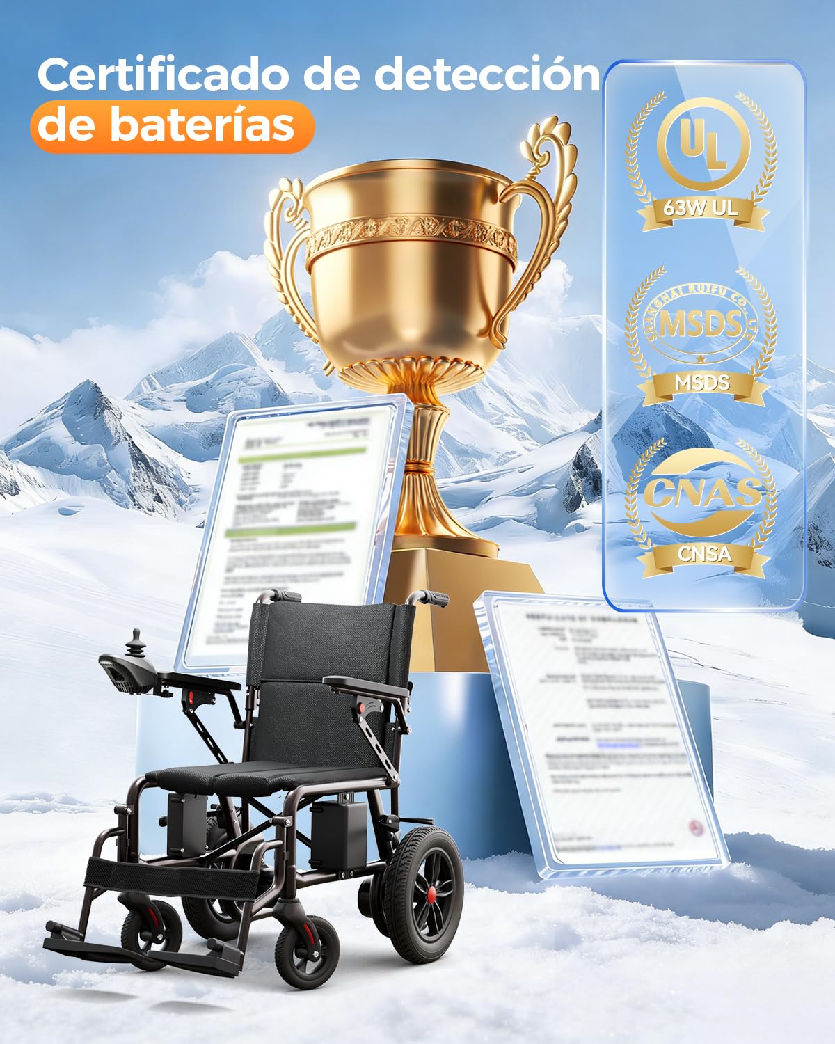 Homyking Silla de Ruedas Eléctrica Plegable Ligera Silla Rueda Eléctrica Pequeña y Estrecha, silla plegable, Patinete Eléctrico para Adultos con Asiento, Mobility Scooter con 500W 25 km