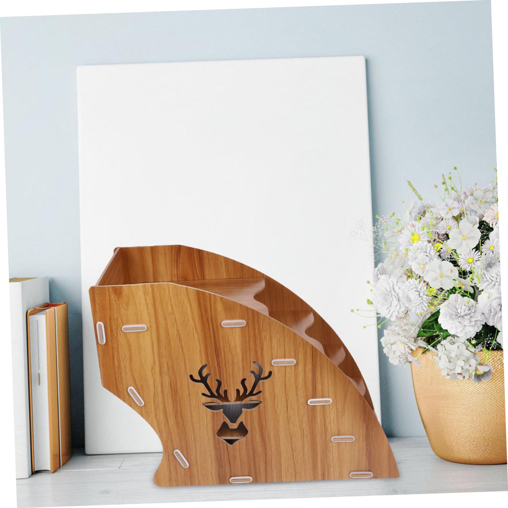 VILLCASE Organiseur De Courrier De Bureau Organiseur De Dossiers Accessoire De Bureau Boîte De Rangement en Bois Robuste