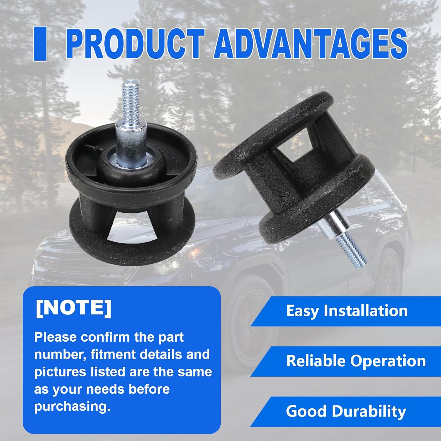 Cargo Area Utility Hooks Set of 2 designed to provide convenient hanging points for grocery bags, cargo nets and so on Compatible with Subaru Forester(2025 2026) Outback(2026) Replaces F5510SL010