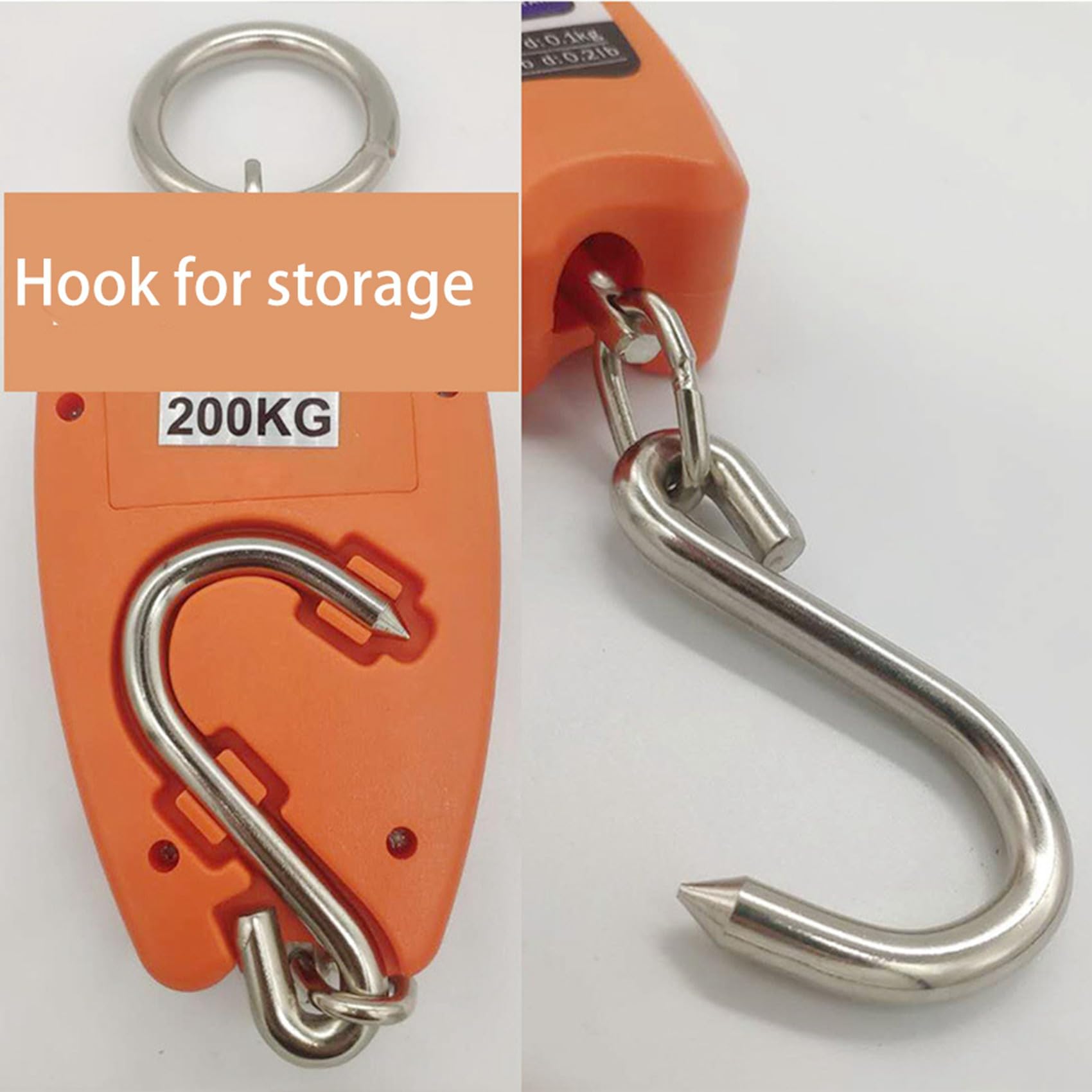 Cwmiibili 3X Mini Crane Scale Weighing Digital Industrial Hanging Scale 200Kg/441Lb Heavy Duty Hanging Hook Scales Orange
