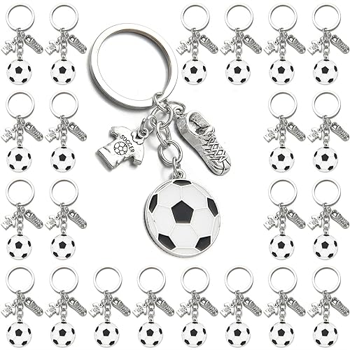 PHAETON 20PCS Soccer Ball Keychains Football Key Chain Sports Ball