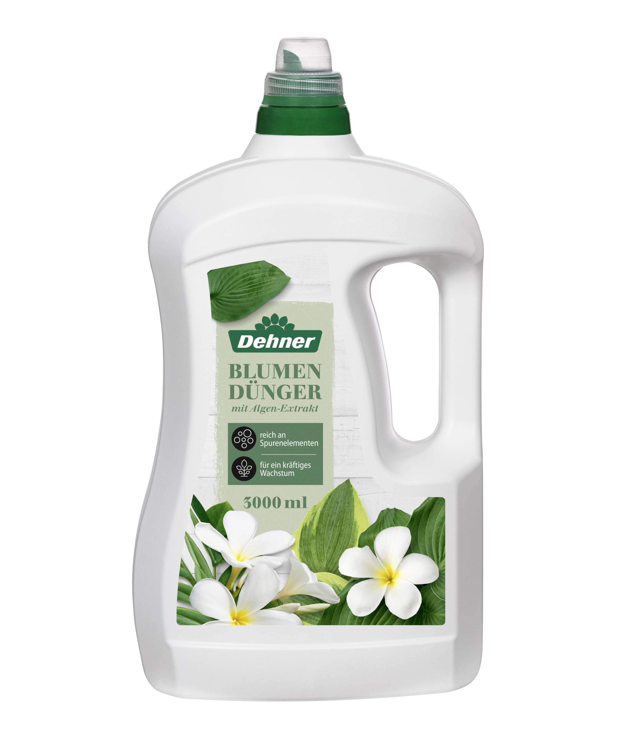 Dehner Blumendünger mit Algen, hochwertiger Flüssigdünger, Dünger für Gartenpflanzen / Zimmerpflanzen, organisch mineralischer NPK-Dünger, mit Spurennährstoffen, 3 l, für ca. 450 l