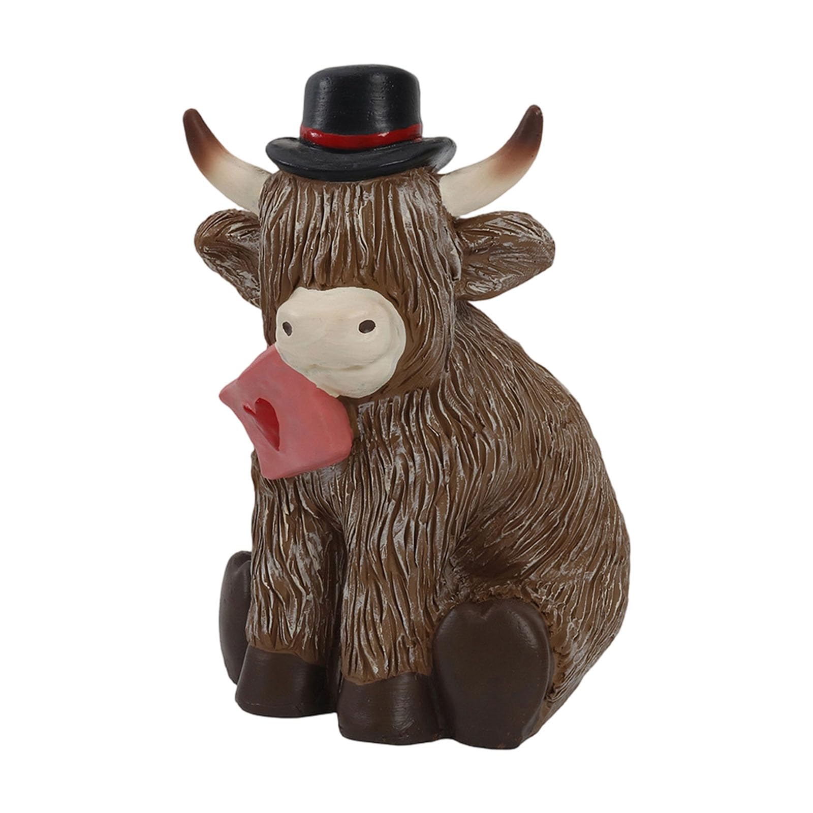 Shurhome Realistic Colored Cow Statue Resin Craft Desktop Ornament Cow Sculpture for Living Room and Outdoor Display Ornament
