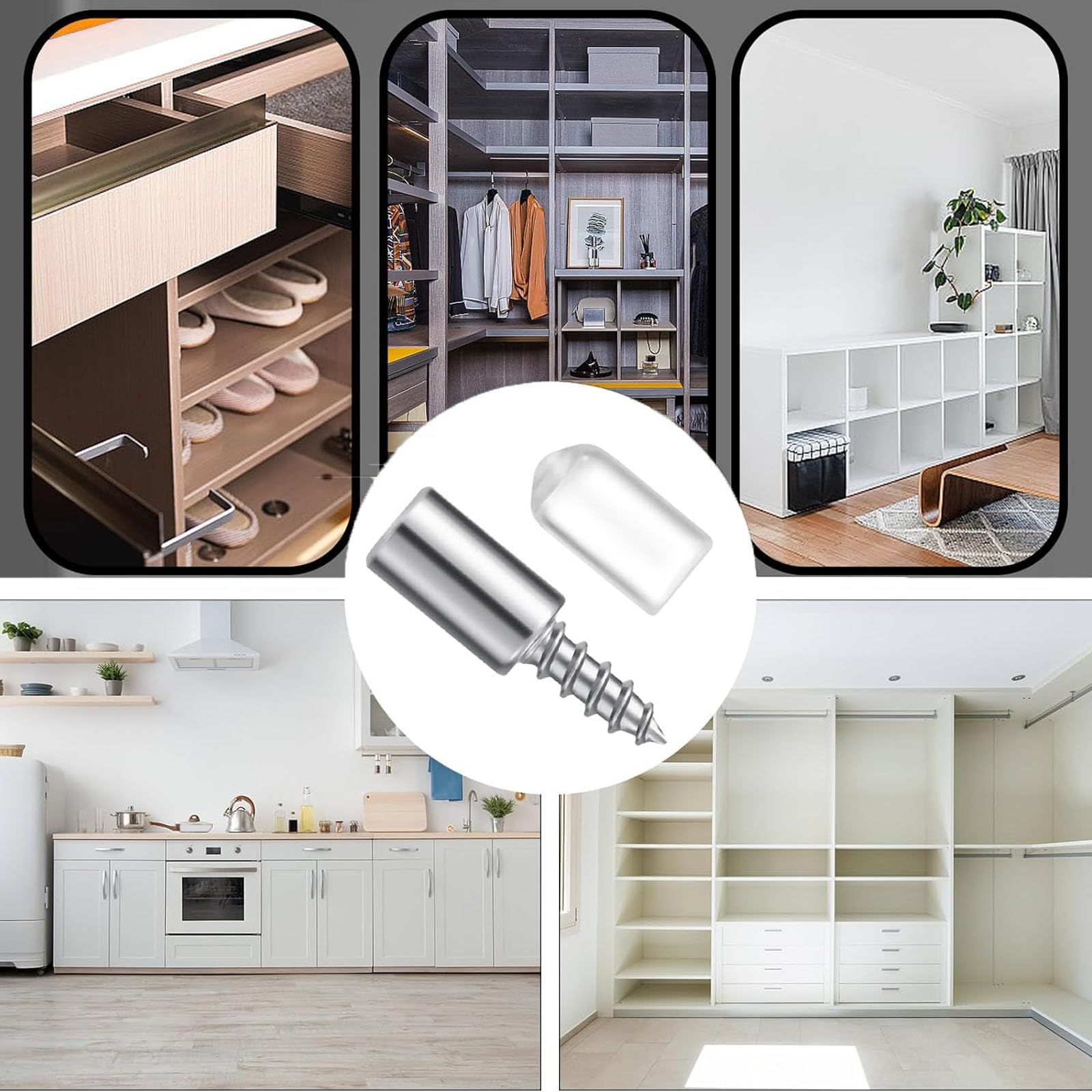 70 Pioli Per Mensole Con Copertura Antiscivolo | Supporti Ripiani In Ferro Nichelato - Foto 4