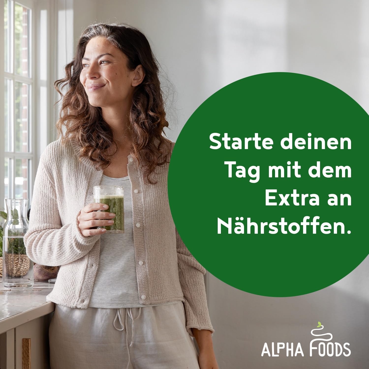 Grüne Mutter 2.0 - Das Original - Greens Shake - Akazienfaserpulver, Weizengras, Brennnessel, Mariendistel, Alfalfa, Chlorella und mehr - Smoothie Shake - 600g Pulver - Alpha Foods