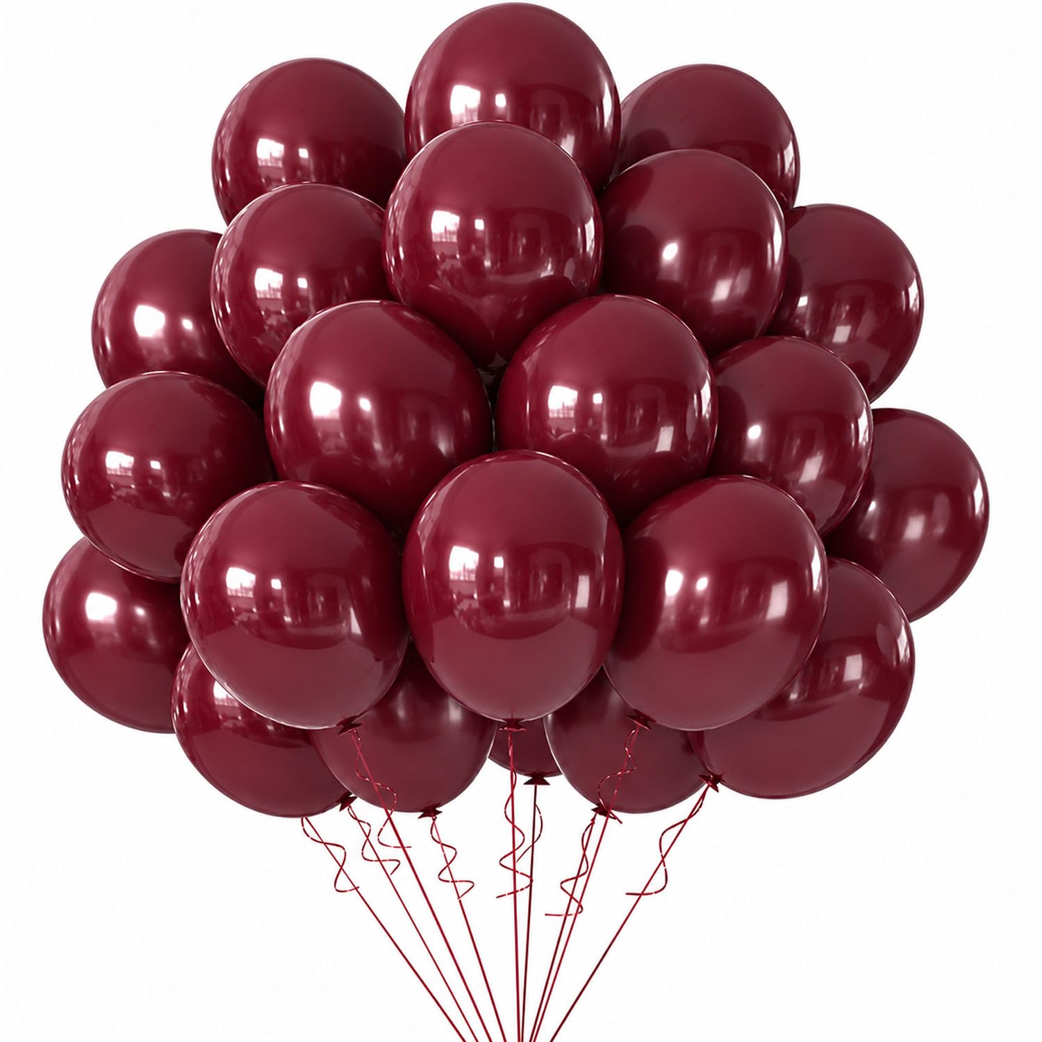 Maroon Party Balloons for Birthday & Event Decoration | Glossy Latex Balloons for Wedding, Anniversary, Engagement, Bridal Shower & Celebration Decor | Air or Helium Use | Pack of 50-image-44