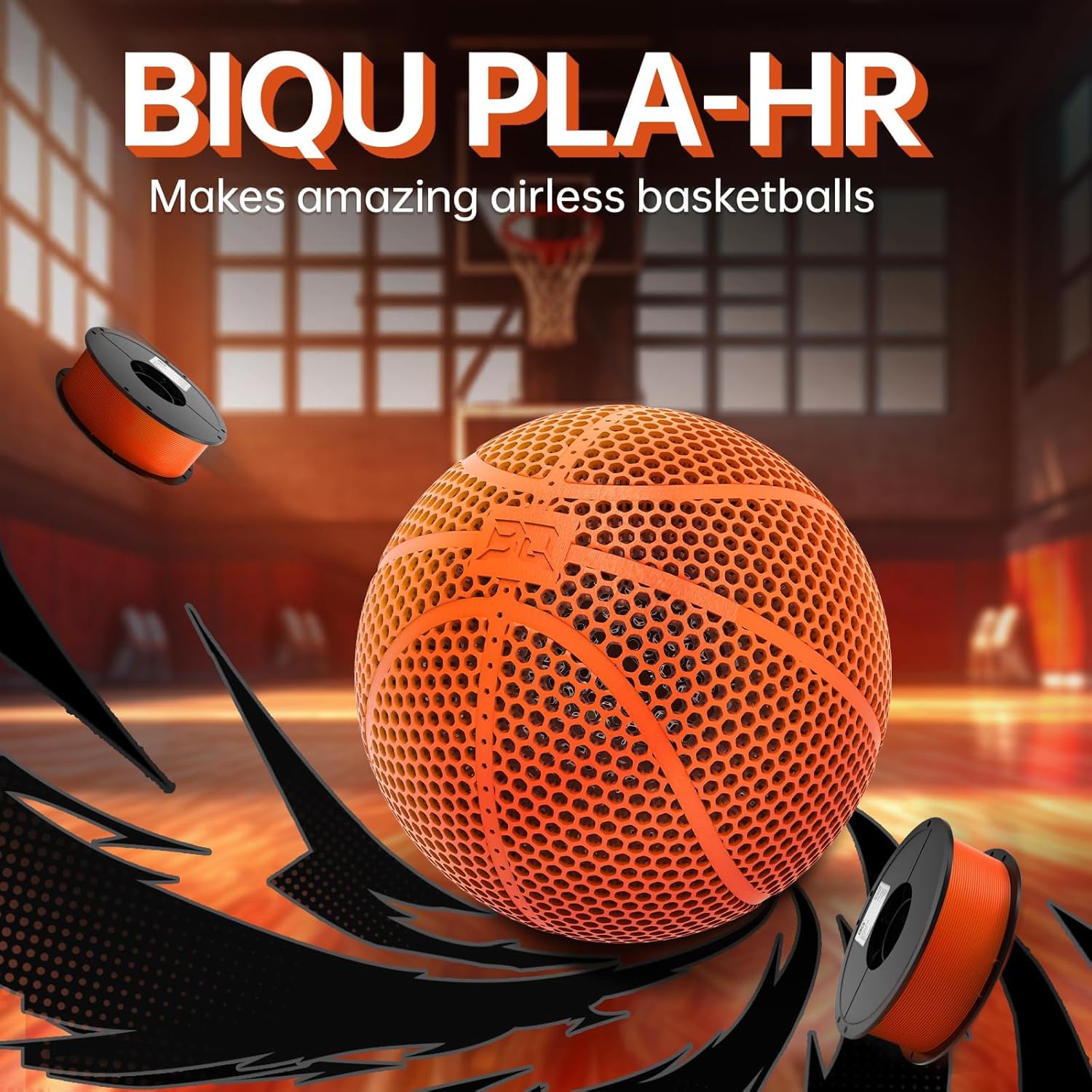 BIQU Filamento Flexible para Impresora 3D PLA-HR 1,75mm 1kg (2,2lbs) Orange