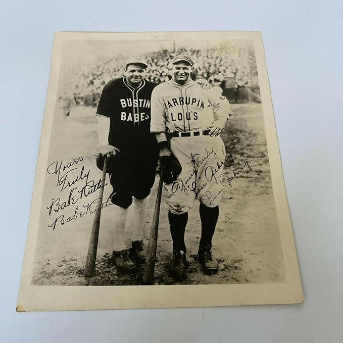 The Finest Babe Ruth & Lou Gehrig 1927 Signed Photo In Existence JSA COA - Autographed MLB Photos