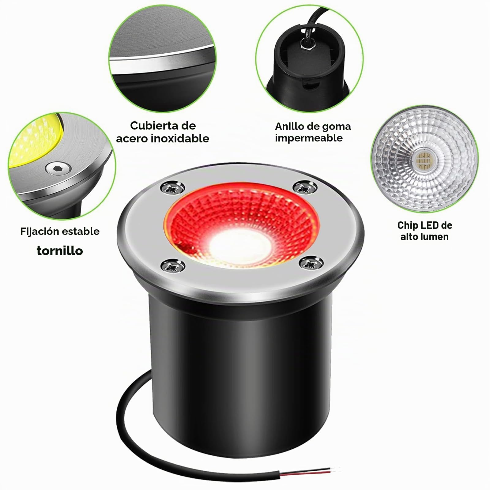 Nother AHOTSUK 4PCS 3W LED Foco Empotrable de Suelo al Aire Libre, Luz de Camino 300 Lumen, RGB 90°, para Iluminacion de Camino Jardín, IP67Impermeable(12V)