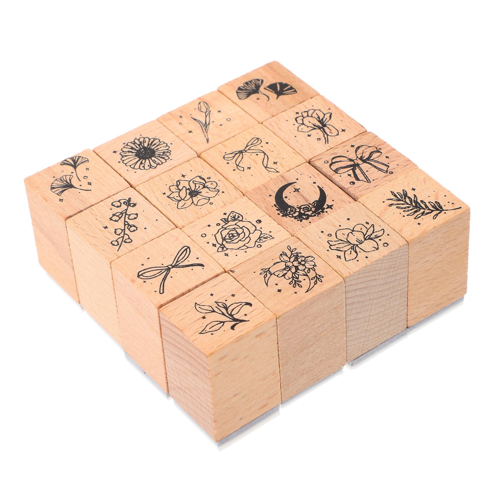 Operitacx 80stücke Teiliges Holzstempel Für Dekorative Pflanzenmotive Für Scrapbooking Und -karten Handgefertigte Stempel Für Kreative Bastelideen