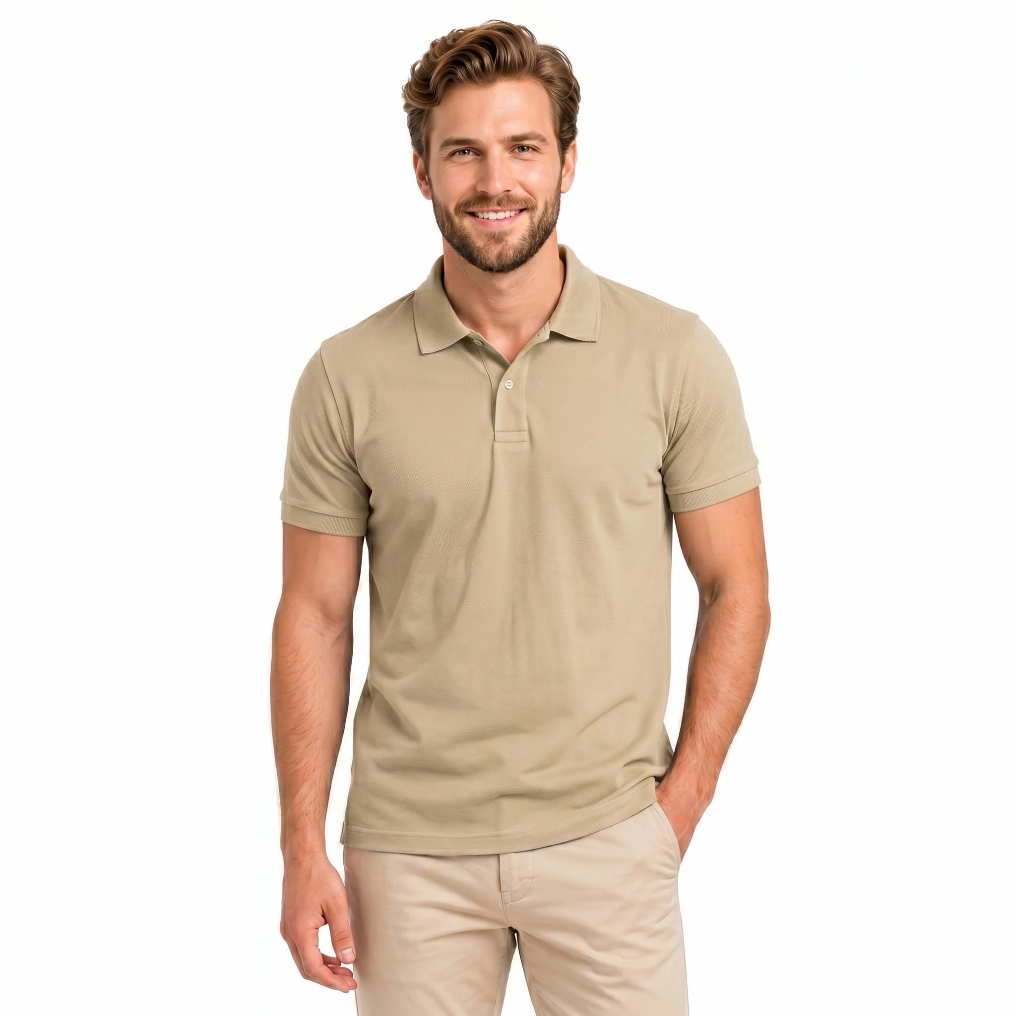 Men’s Polo T-Shirt | Comfortable Rich Cotton Blend, Band Collar, Regular Fit | Stylish & Premium All Day Wear-picture-56