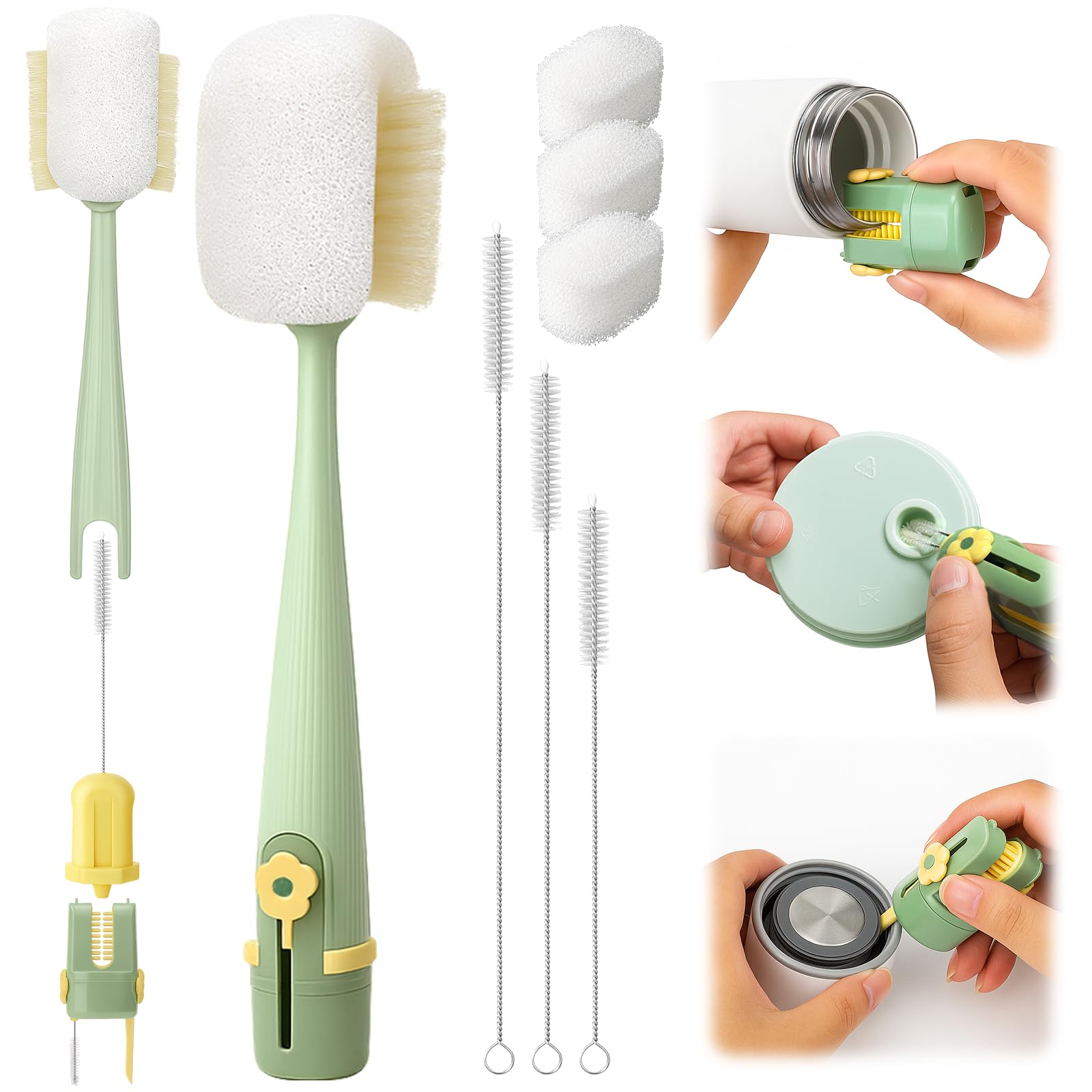 Amazon.com : Palksky 5 in 1 Water Bottle Cleaning Brush Set