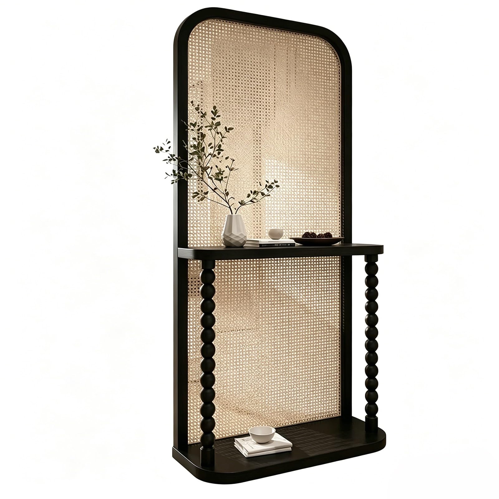 FNXBDPA Wicker Freestanding screen, Room Divider Single Panel Privacy Screen, for use in the living room and study