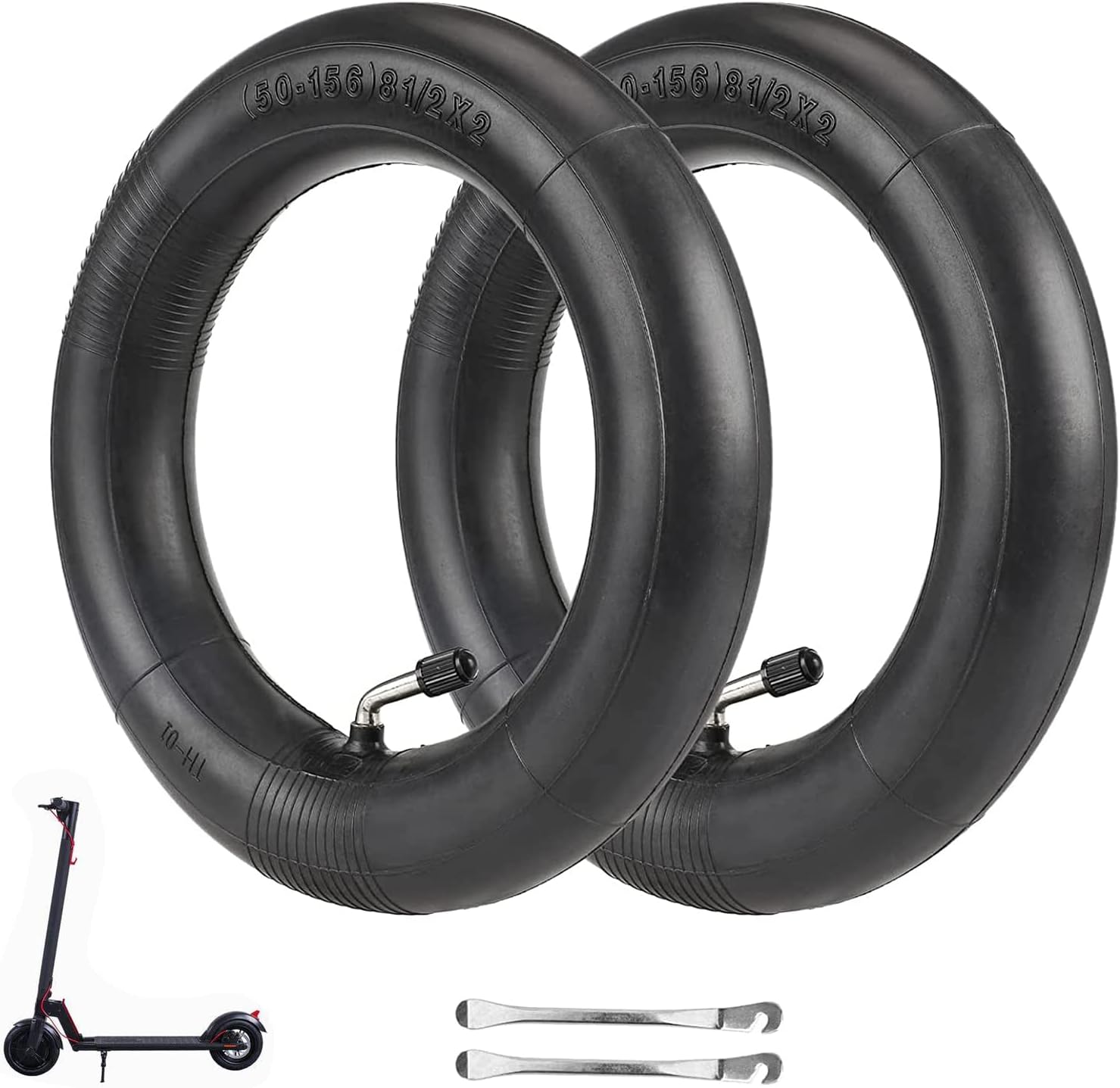 MIMIRACLE 50/75-6.1 Inner Tube for 8.5 inch Rear Tire 8 1/2 x2 Compatible with Gotrax GXL V2 Hiboy S2 Pro Xiaomi M365 Pro 1S MI3 Lite Pro2 Electric Scooters Bent Valve -2 Pack