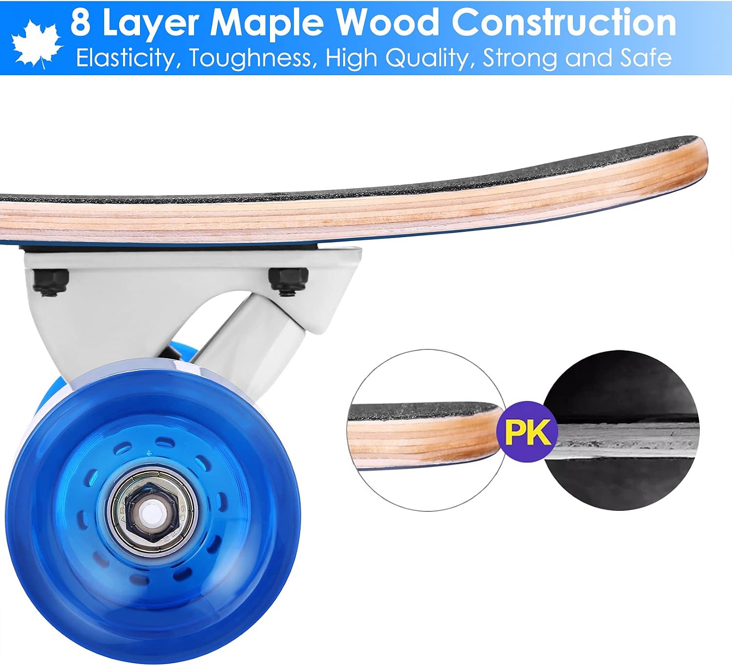 Review WeSkate 42 Inch Freeride Longboard 8 Ply Canadian Maple Downhill Skateboard Cruiser Complete for Cruising, Carving, Dancing, Free-Style and Downhill for Beginners Teens Adults Men Women