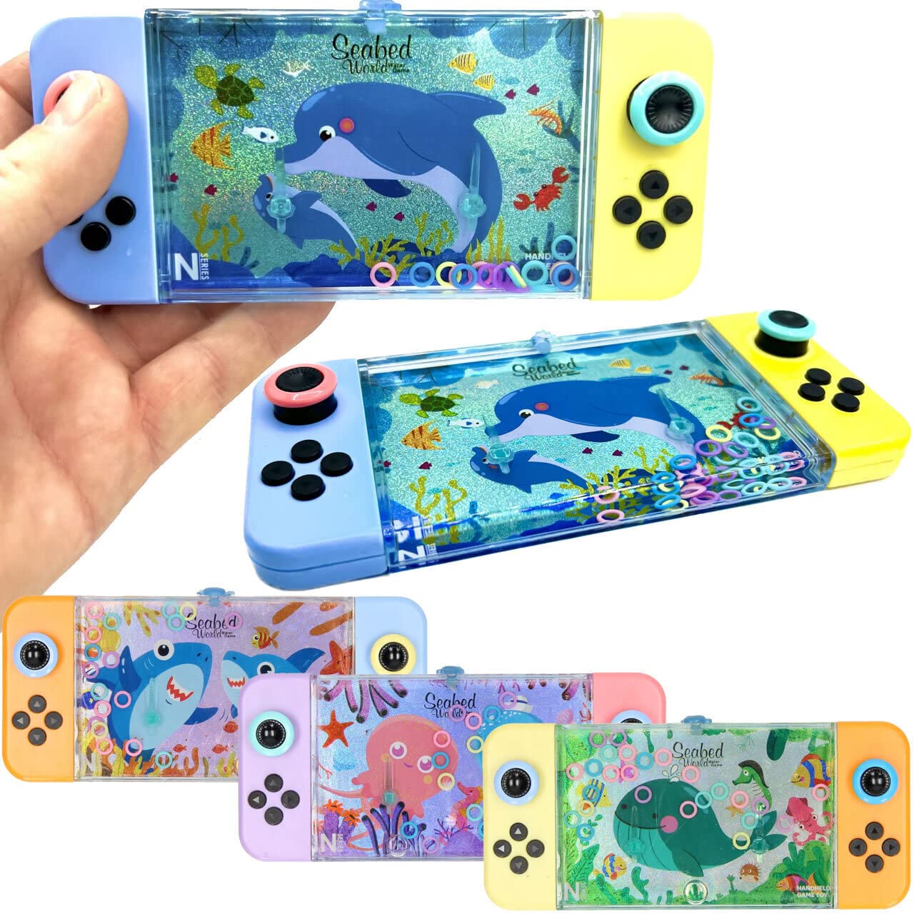 Jeu De Patience Aquatique XL – Flipper à Eau 17 Cm, Anneaux à Enfiler, Cadeau Anniversaire Enfant, Motifs Colorés
