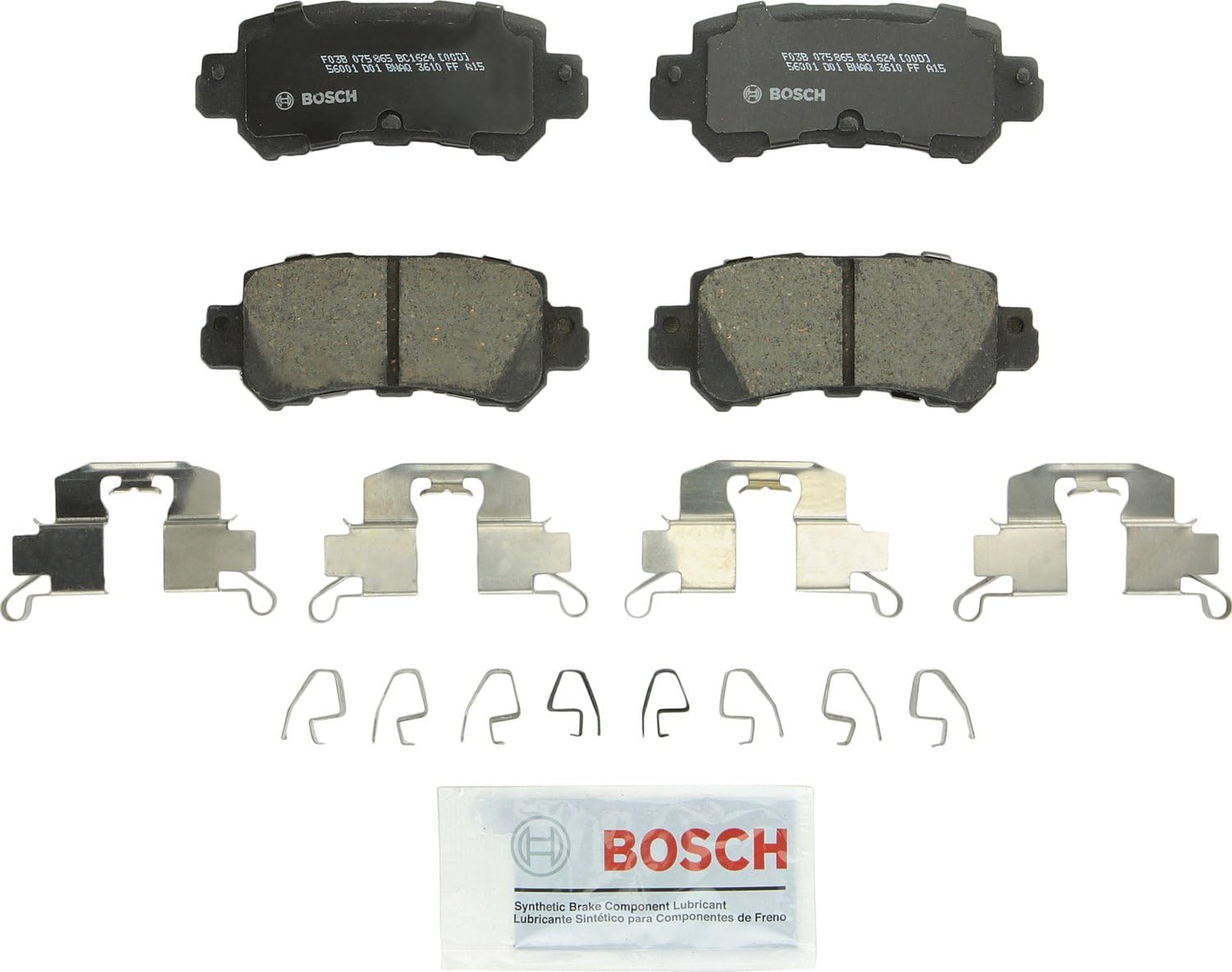 BOSCH BC1624 QuietCast Premium Ceramic Disc Brake Pad Set - Compatible with Select Mazda CX-3, CX-5; REAR