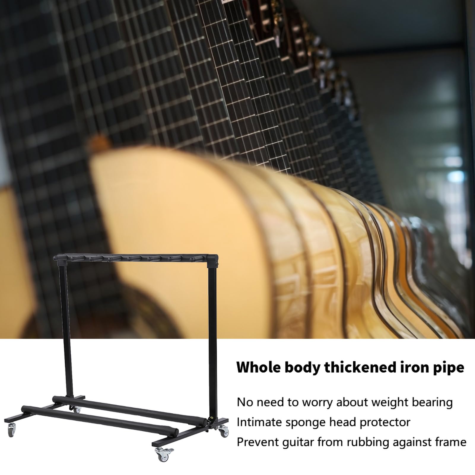 Wiele stojaków na gitarę Składane uniwersalne kółka do stojaków na gitarę elektryczną (FL-17L 7 głowic)