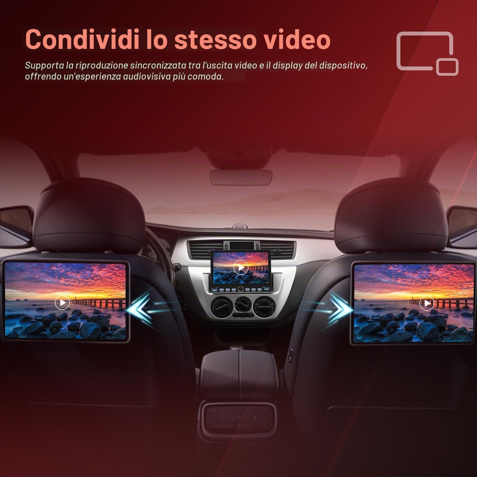 CAMECHO 1 DIN Schermo Tattile 7 Pollici Autoradio con Bluetooth Mirror Link Lettore MP5, Radio 1 DIN per Auto con FM, EQ, USB, Mirror Link, Comandi al Volante + Telecamera
