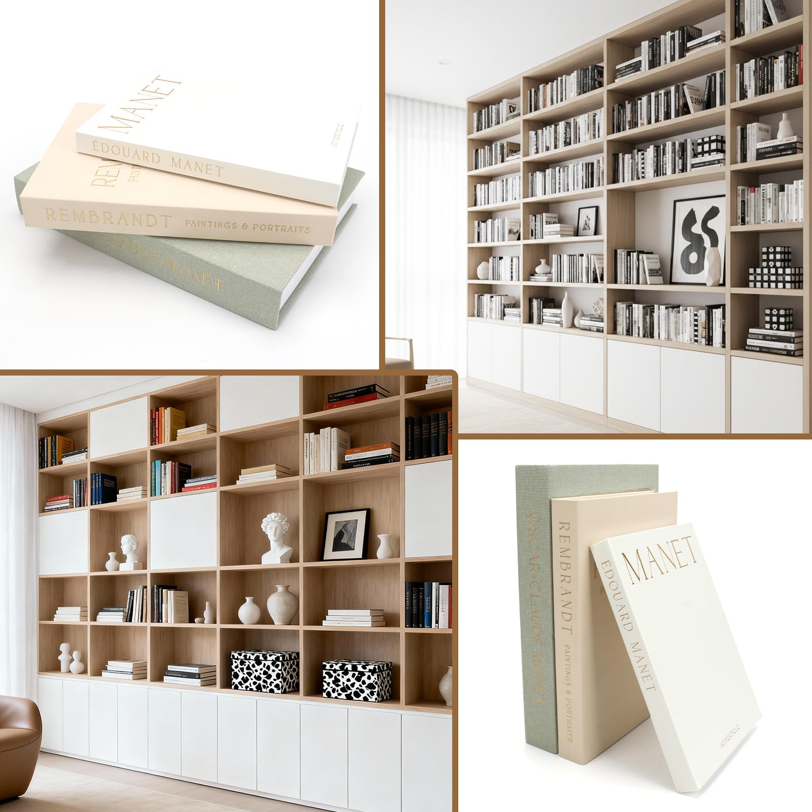 3 Pezzi Di Libri Decorativi Per Arredamento Domestico, Finti Libri In Lino Con Chiusura Magnetica, Scatole Decorative In Esposizione Per Tavolini E Scaffali