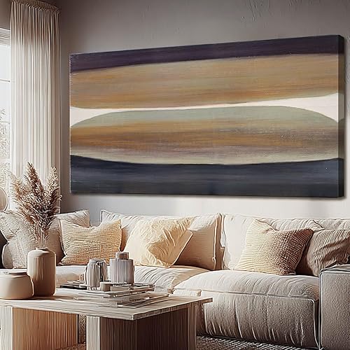 SHEYOYE Decoración artística de pared marrón, lienzo abstracto grande, decoración para colgar en la pared para comedor, carteles estéticos y