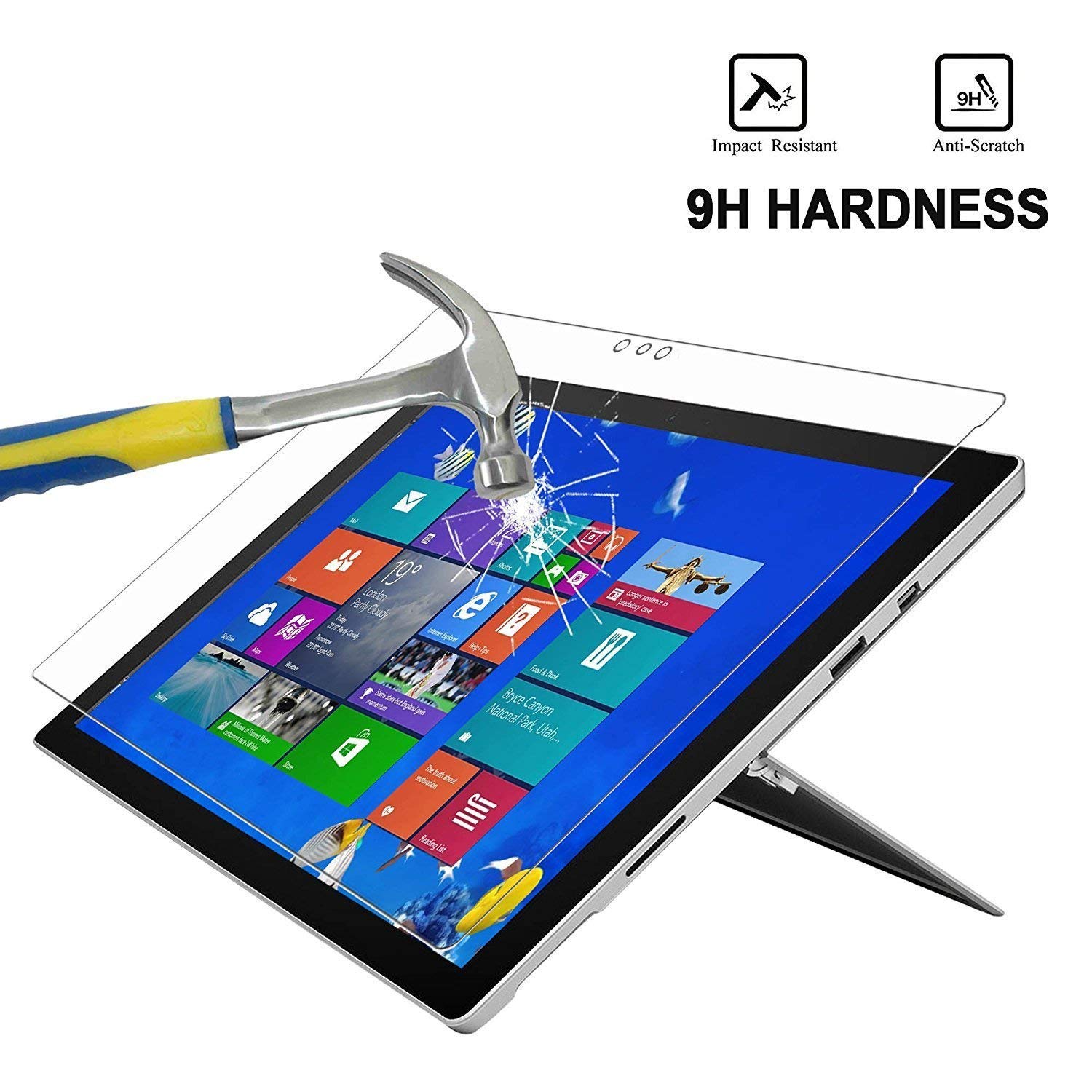 PELLICOLA TEMPERATA ANTI ROTTURA PER MICROSOFT SURFACE 3 10.8 DISPLAY VETRO URTO