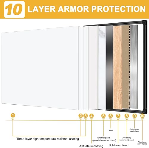 Miniatura 2 de H-Qprobd Pizarra blanca de grado comercial de 8 x 4 pies, pizarra blanca magnética grande de borrado en seco para pared, tableros de presentación de