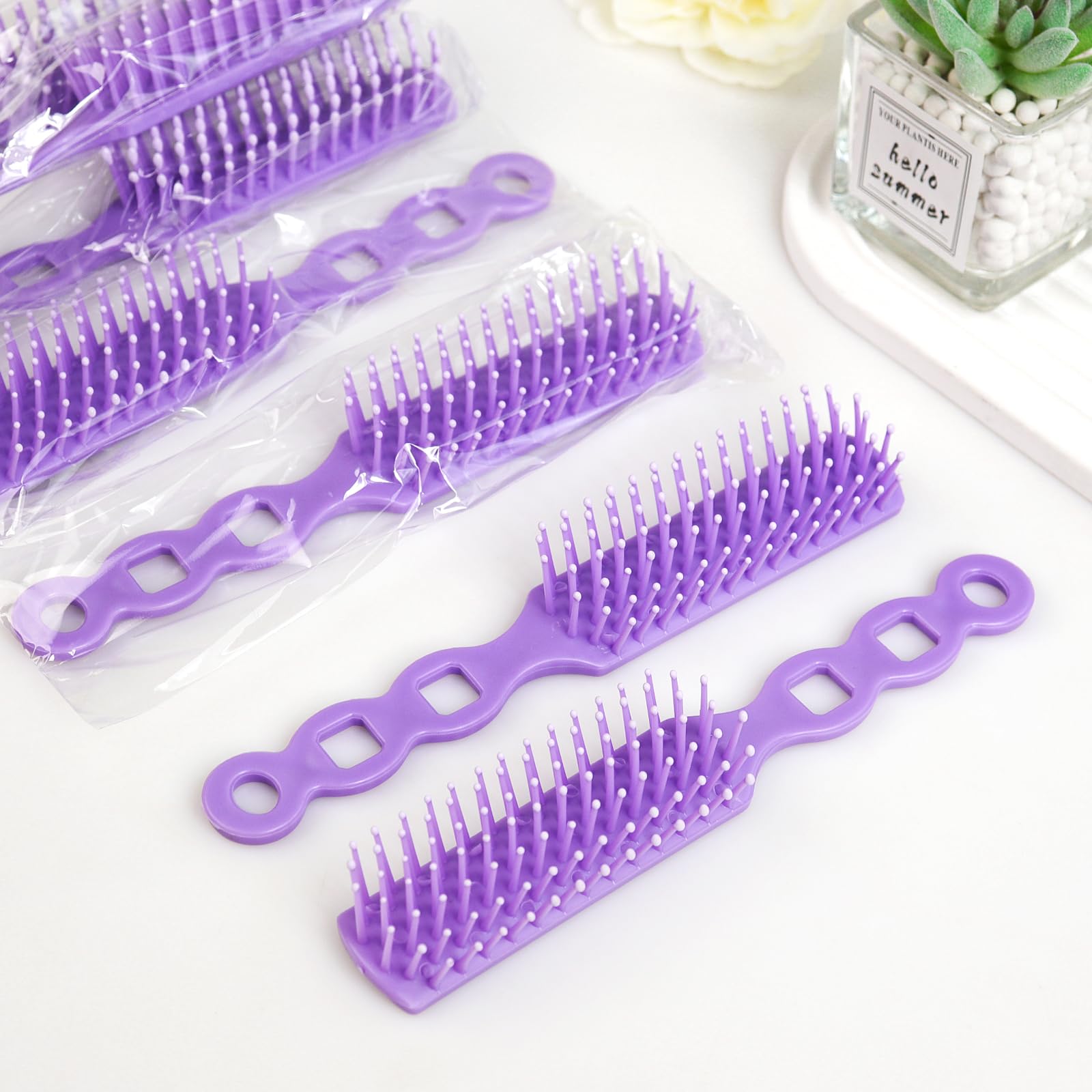 Juego de 100 cepillos y peines a granel para personas sin hogar envueltos individualmente, cepillo de peine a granel para mujeres y niños, hotel, caridad para personas sin hogar (color