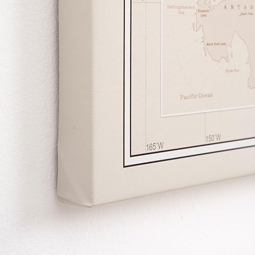 Miniatura 3 de Mapa del mundo en lienzo con tablero de corcho - Letras inglesas - Decoración decorativa de pared para todas las habitaciones - Cuadros en lienzo