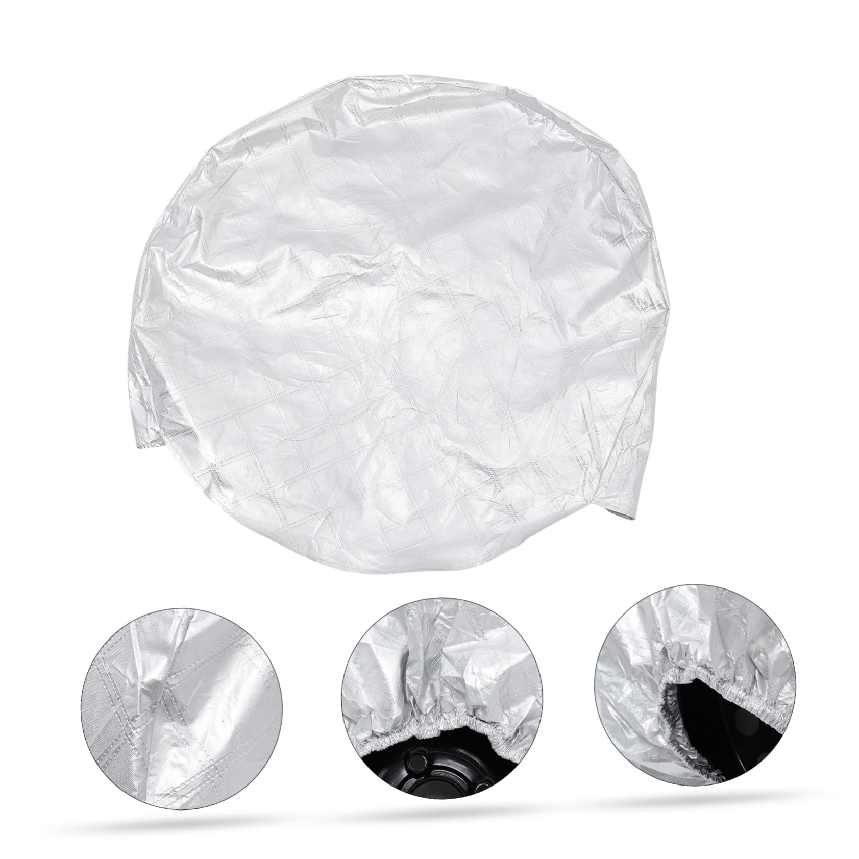 GALPADA 4 Fundas para Neumáticos de Caravana, Protección Solar para Camión, Ajuste Ceñido, Material de Aluminio y Algodón, Fáciles de Limpiar