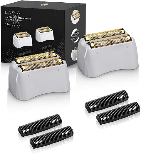 2 Pack Shaver Replacement Foil and Cutter Compatible with Andis Shaver Grey