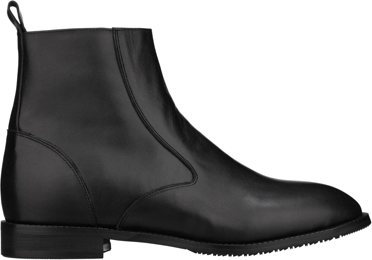 TOTO Men's Invisible Height Increasing Elevator Shoes - Black Leather Slip-on Chelsea Boots - 2.6 Inches Taller - K33092 - Size 6.5 D(M) US - Image 2