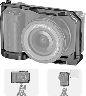NEEWER ZV-E10 Camera Cage Compatible with Sony ZV-E10, Aluminum Video Cage Rig Stabilizer with Arca Type QR Plate, 1/4" Threads, Cold Shoe Mounts Compatible with SmallRig Top Handles Video Rigs, CA003