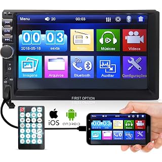 Central Multimídia MP5 First Option 7810H — 7 polegadas, 2 din, Bluetooth e USB