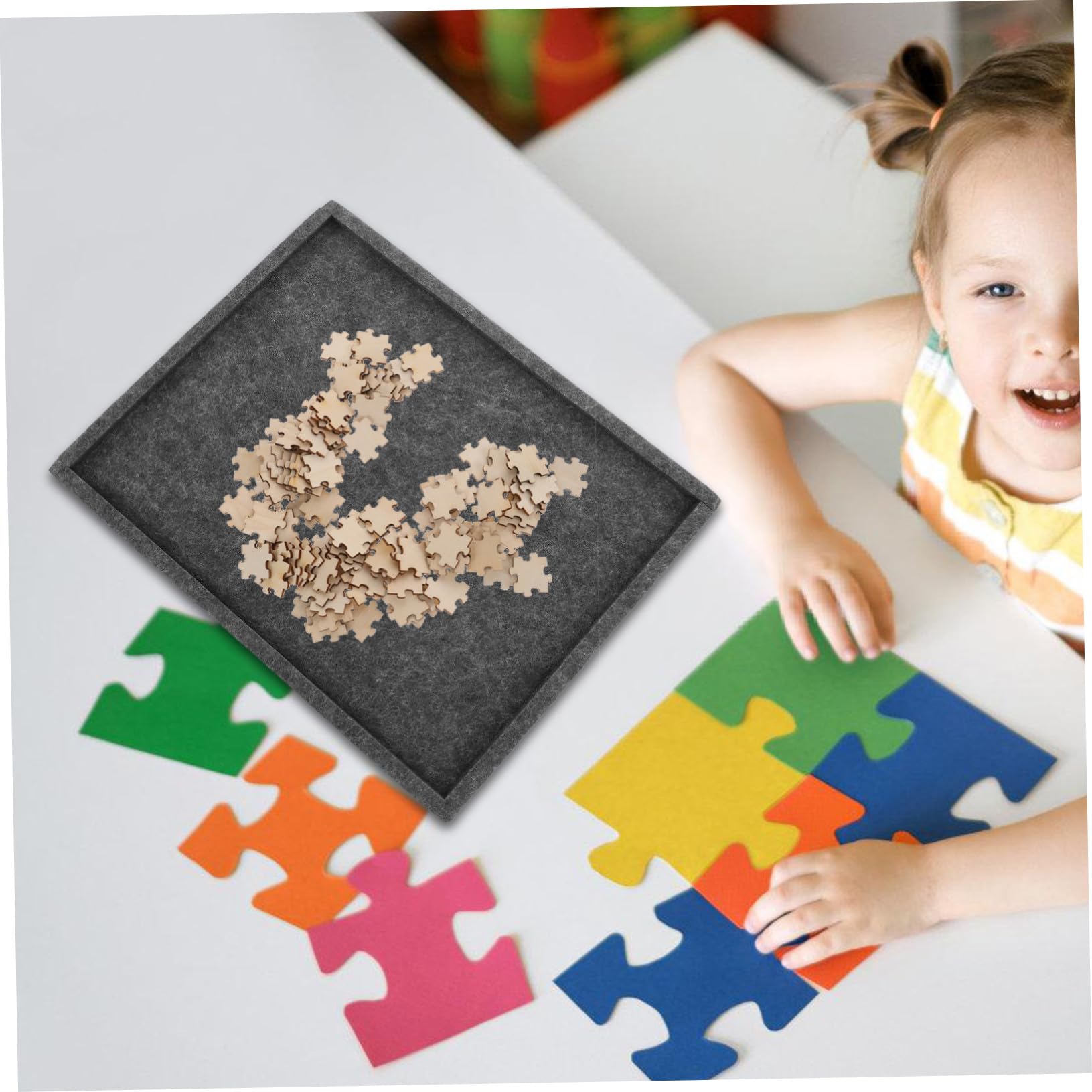 ORFOFE Bandeja de Fieltro Fácil de Usar para Clasificar Rompecabezas Organizador Apilable y Reutilizable de 1000 Piezas para Piezas de Puzzle