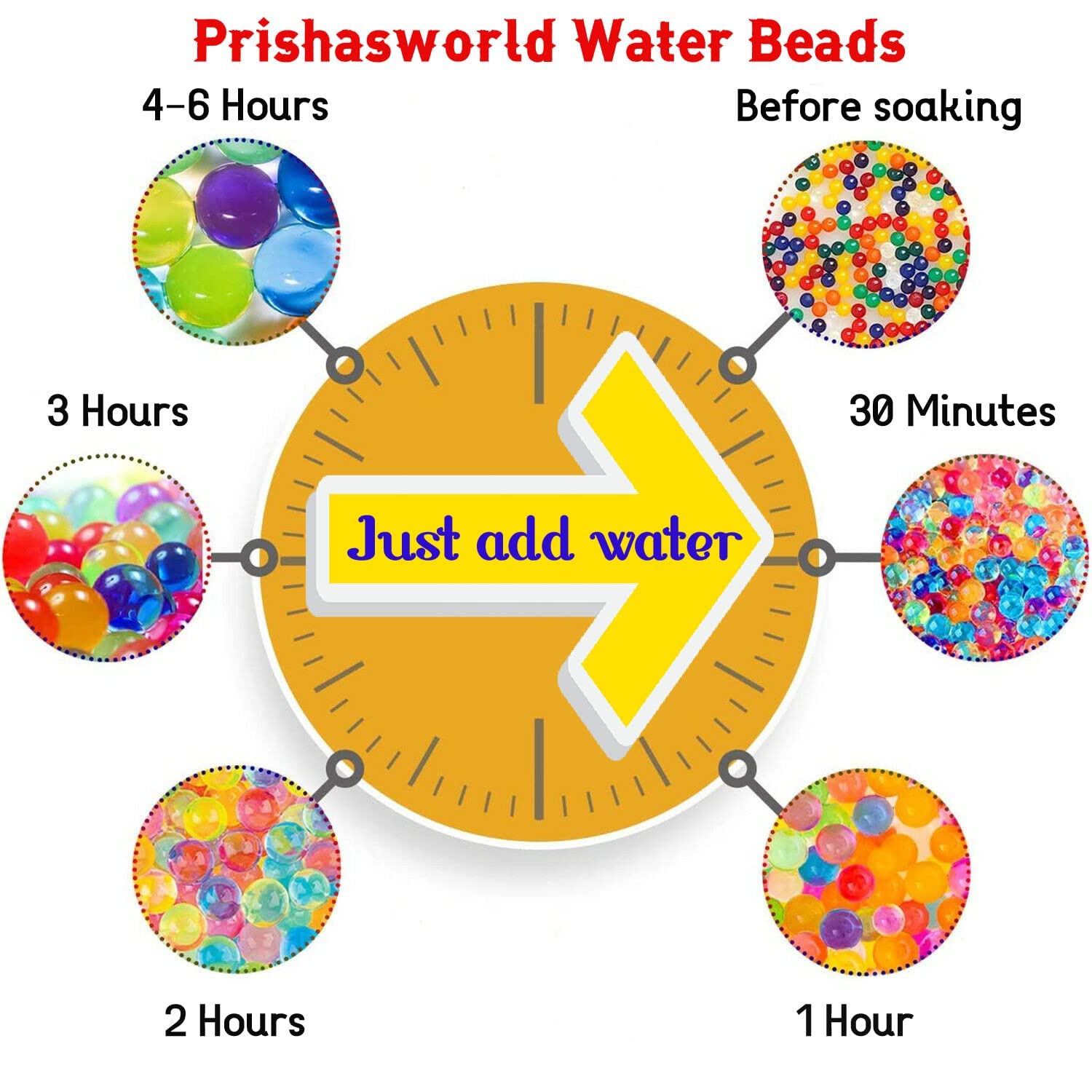 Prishasworld Multicolour Water Beads NonToxic Biodegradable Water