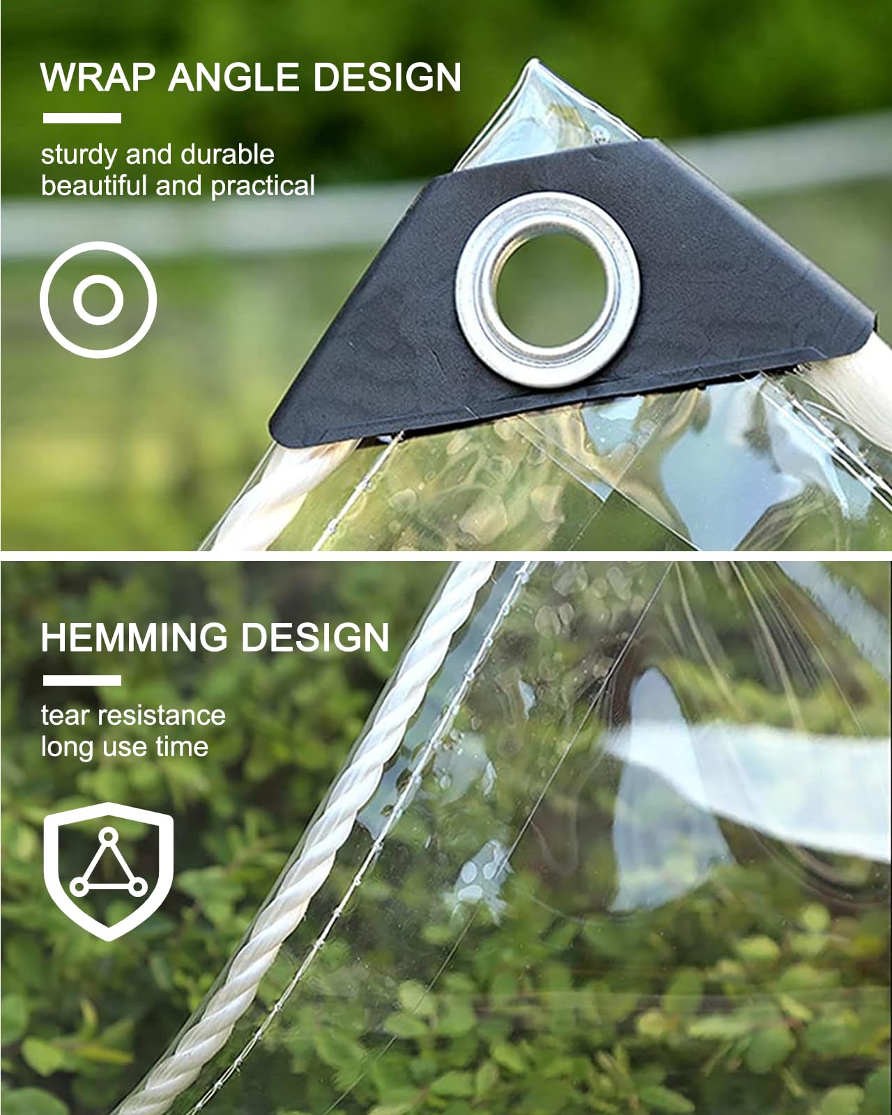 Clear Tarp 3' x 6' PVC 14 Mil Clear Tarps Heavy Duty Waterproof