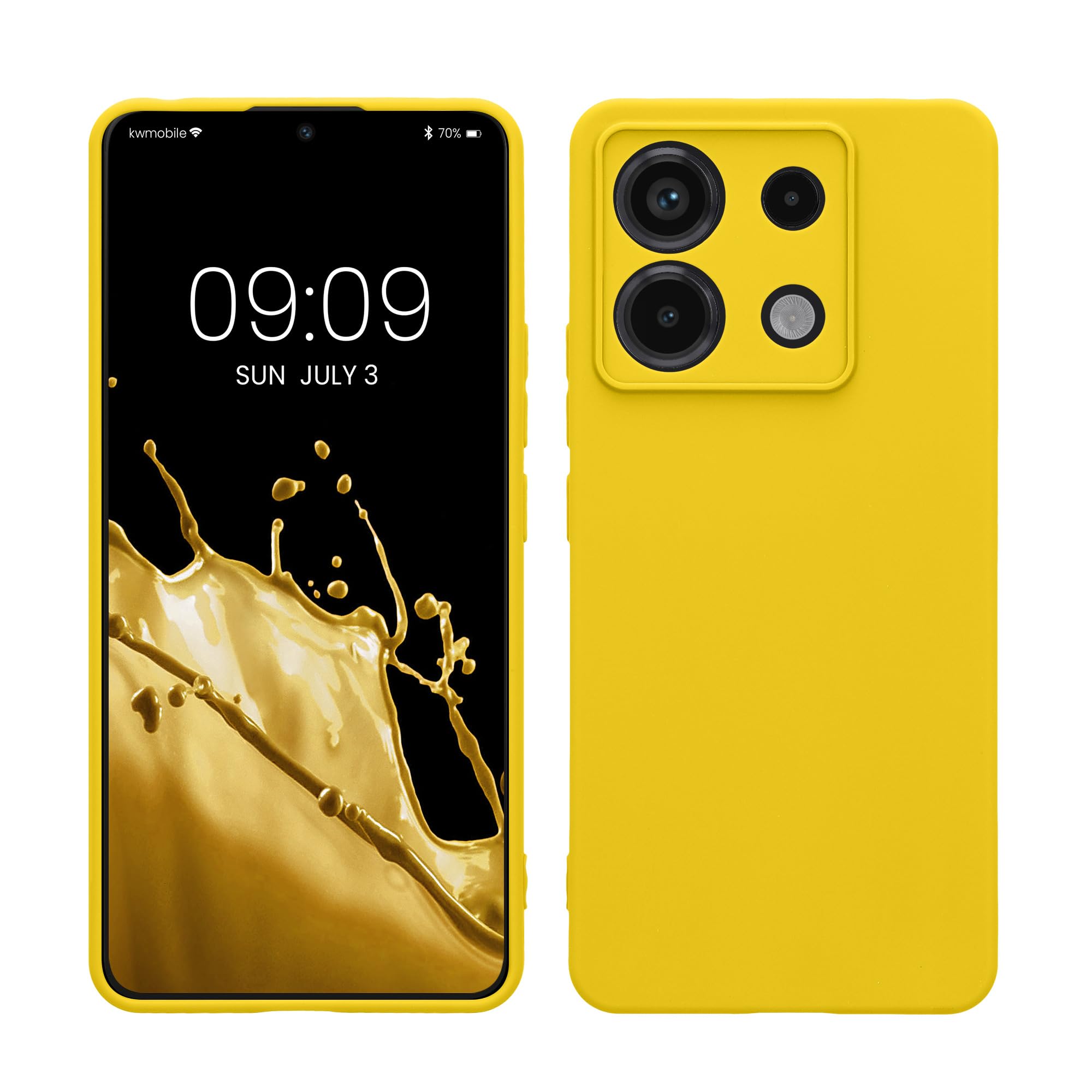 kwmobile Case for Xiaomi Redmi Note 13 Pro 5G / Poco X6 5G Case - Protective Slim TPU Phone Cover - Soft Matte Finish - Radiant Yellow