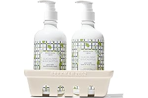 Beekman 1802 Hand Wash & Lotion Ceramic Caddy Set - Deeply Cleanses...
