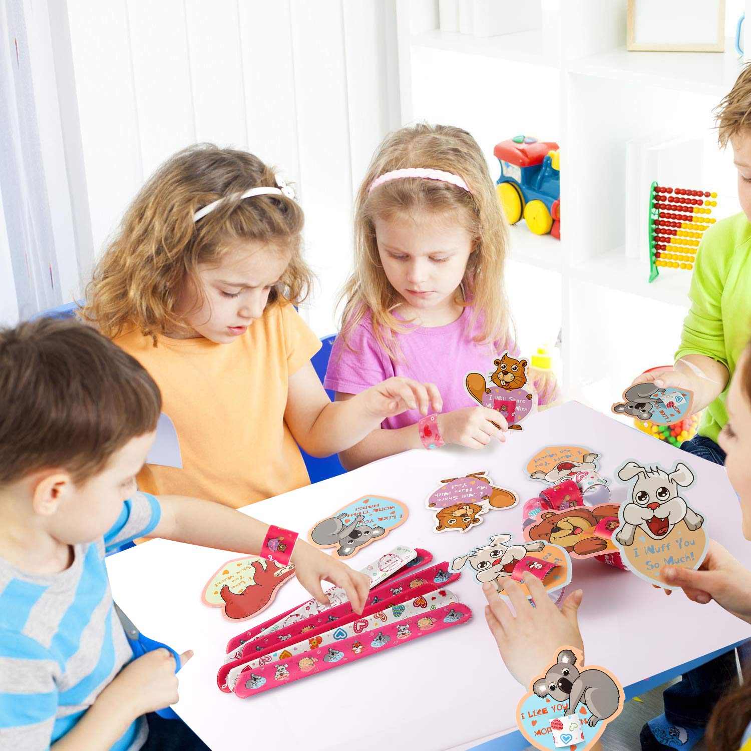 Buy Mibor Valentines Day Cards For Kids 30 Slap Bracelets 30 