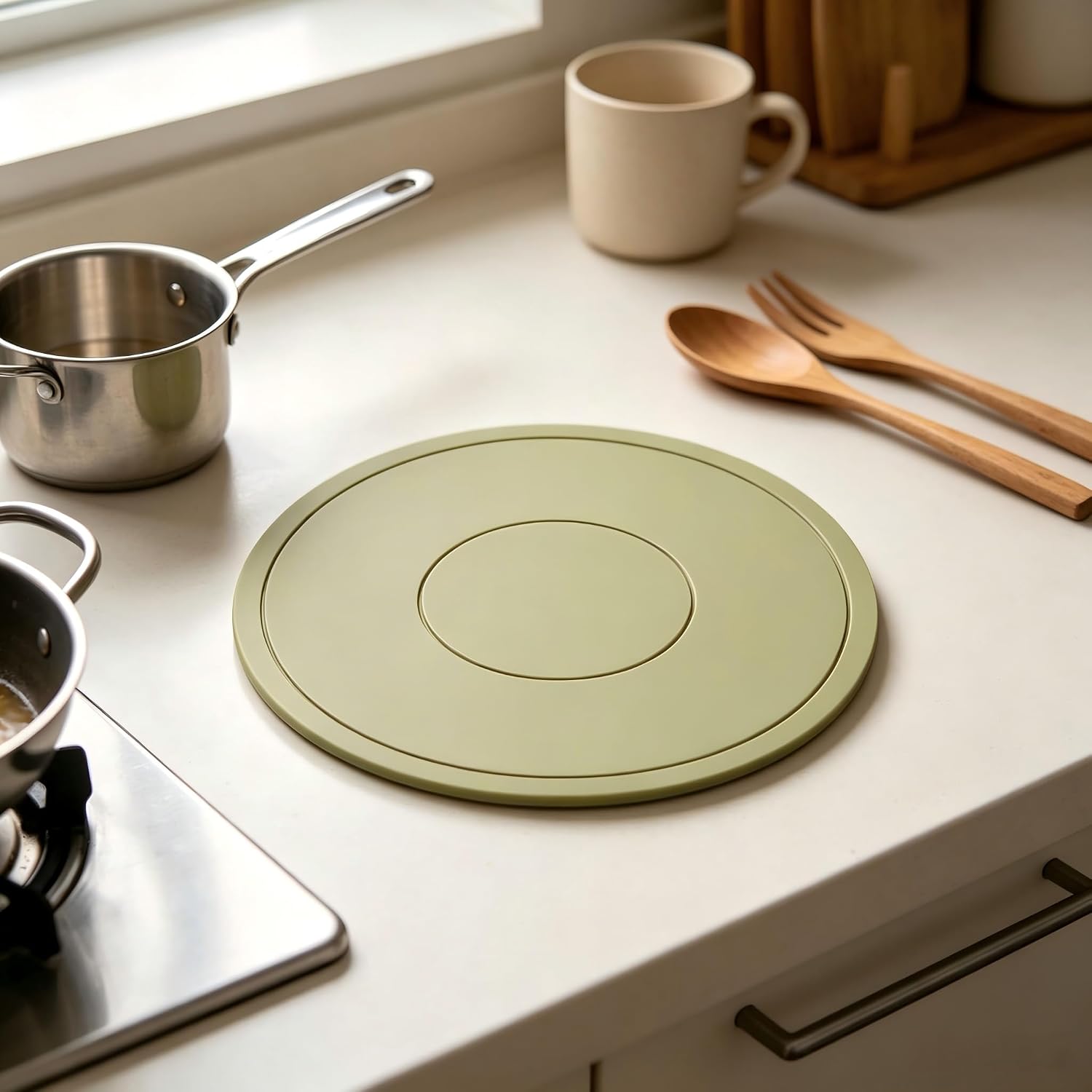Silicone Coasters for Drinks, Heat Resistant Table Mats, Non-Slip Hot Pot Trivet, Elegant Luxury Tableware Pad, Anti-Scald Bowl & Dish Mat for Home Dining Table