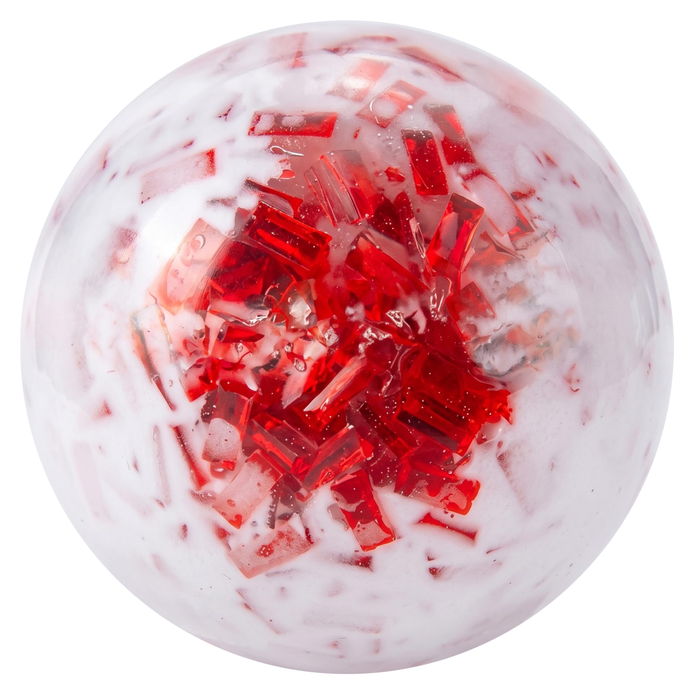 Squeeze Ball, Squish Fidget Toy With Vibrant Ice Strip Filling, Soft Moldable Stress Relief Toy - Red — image 1