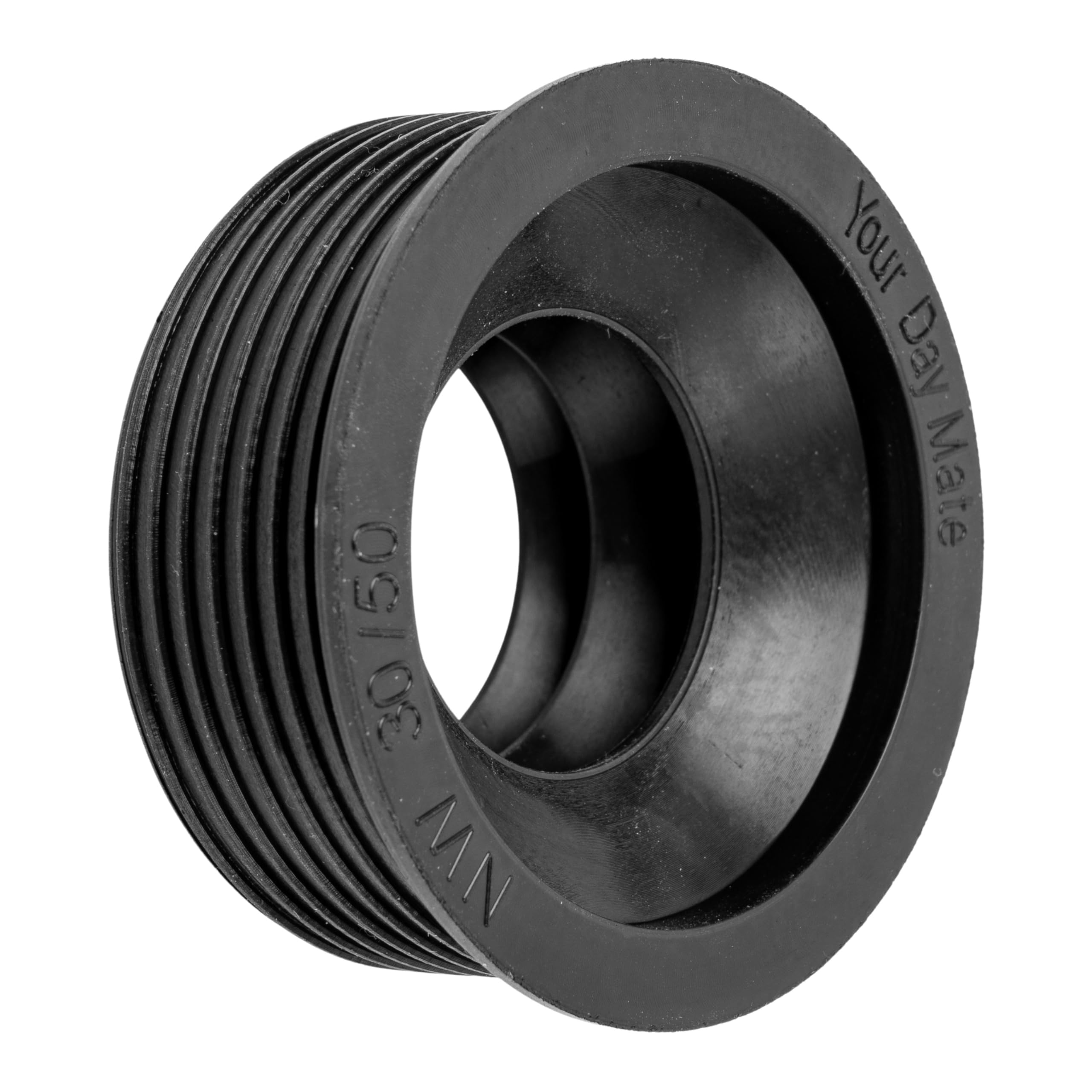 Siphon Rubber Sleeve, 1 piece, Made of Rubber, NW 30/50, for DN50 HT Drain Pipe Inside Ø 50 mm and 1 ¼" Siphon Pipe Outside Ø 28-32 mm, Rubber Nipple with Ø 55 mm Stop, 25 mm Long Siphon Seal