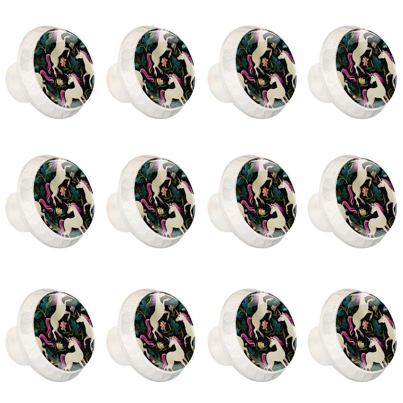 Boutons de cuisine ronds poignée tiroir armoire commode licorne noir
