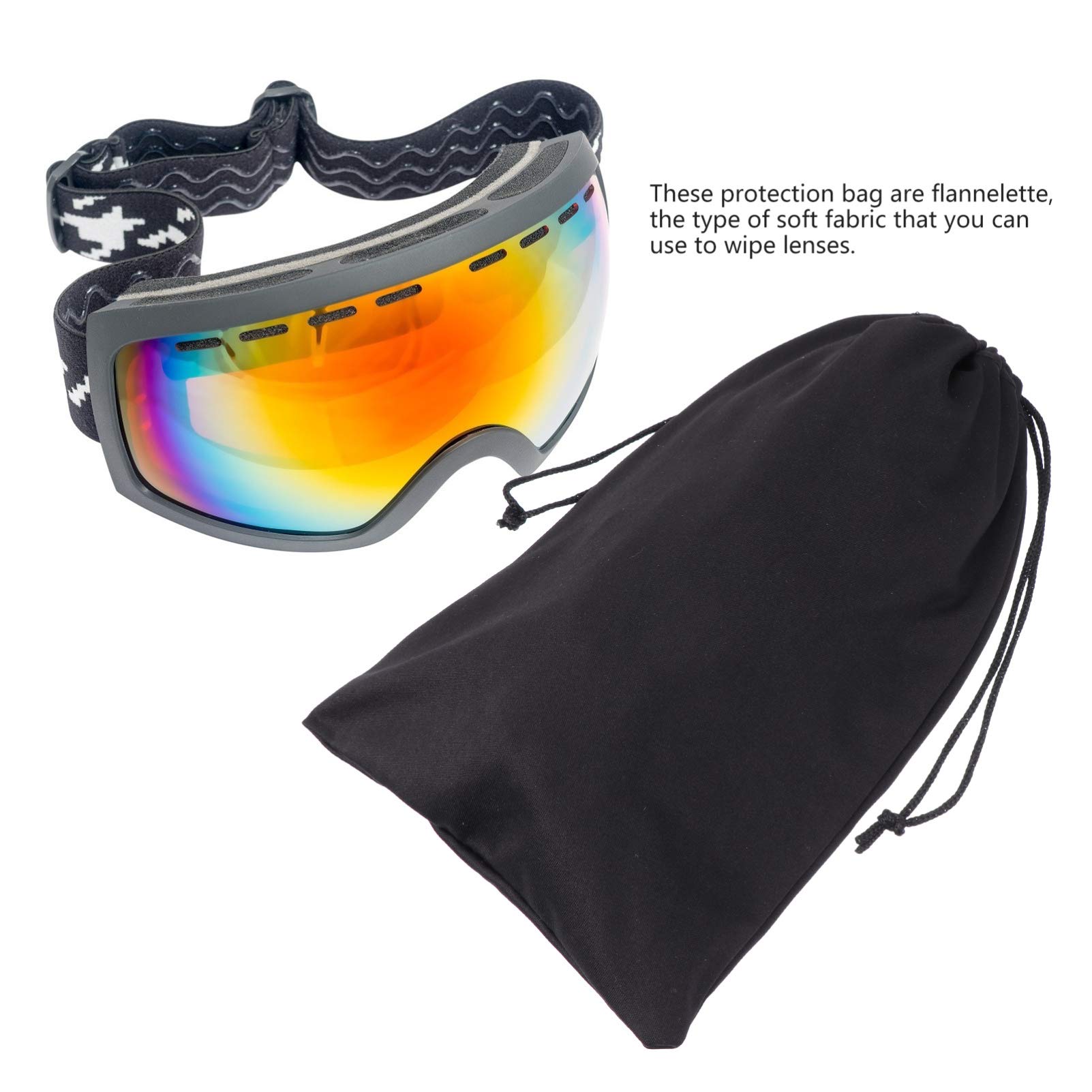 BESPORTBLE 10pièces à Lunettes De Ski Microfibre Lot De Étuis Pour Lunettes De Ski Douce Et Légère Idéale Pour Transport