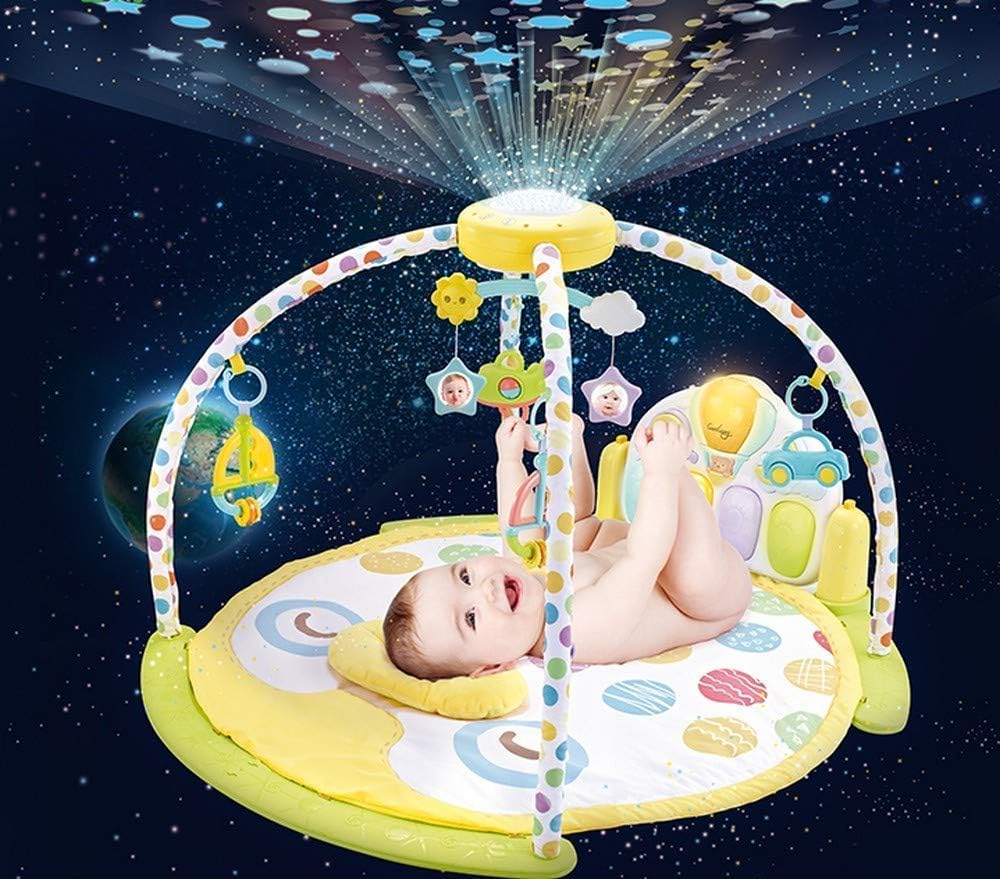 Baby Gym Kick and Play Piano Activity – 0m+ Large Play & Learn Infant Toys Jungle Gym – Baby Kick Piano Mat with Rotating Star Mobile & Star Projector – Machine Washable Newborn & Toddler Gym