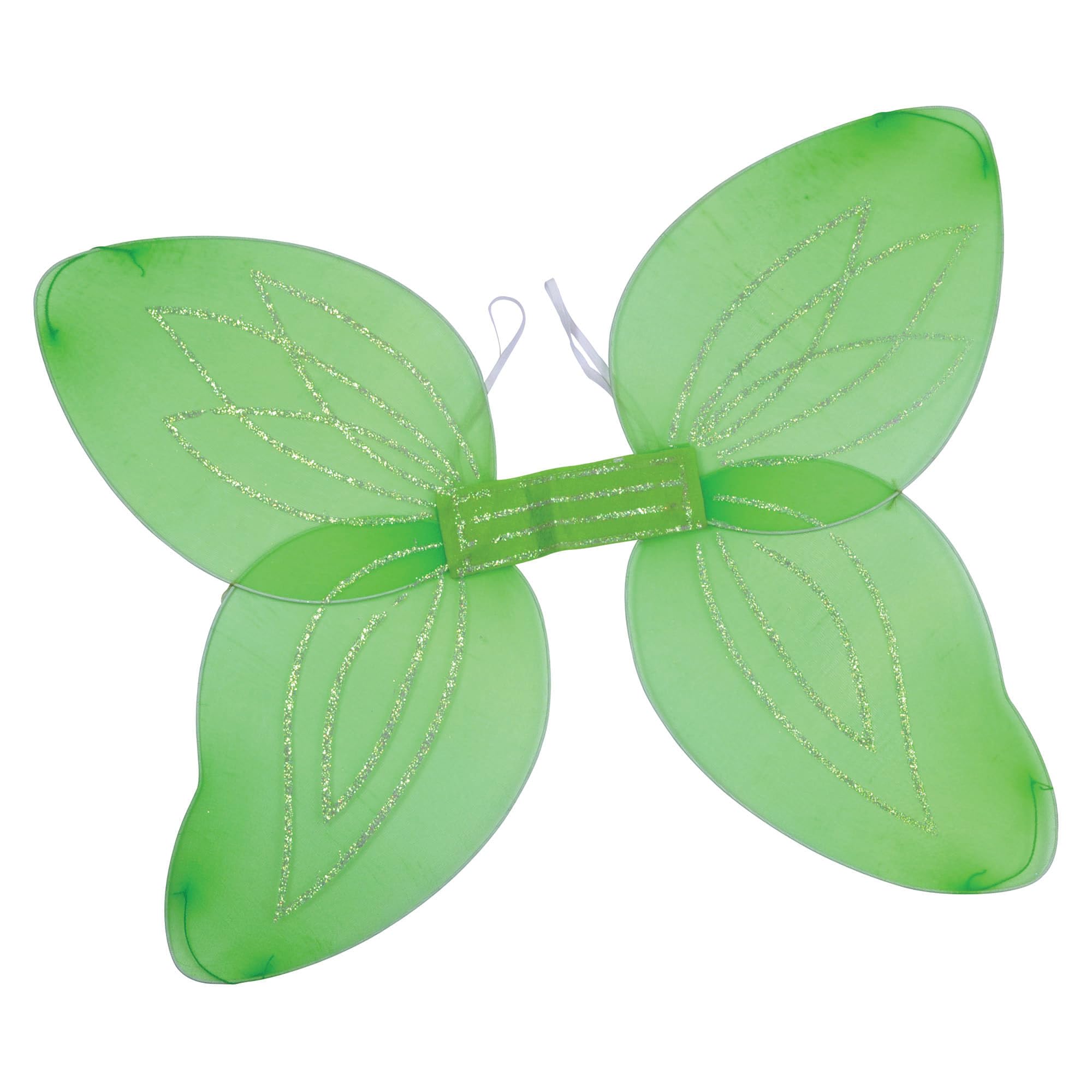 jokeshop Fairy Pixie Wings with Glitter Fantasy Halloween Butterfly Tinkerbell Net Adult Fancy Dress Costume Accessory (Green)