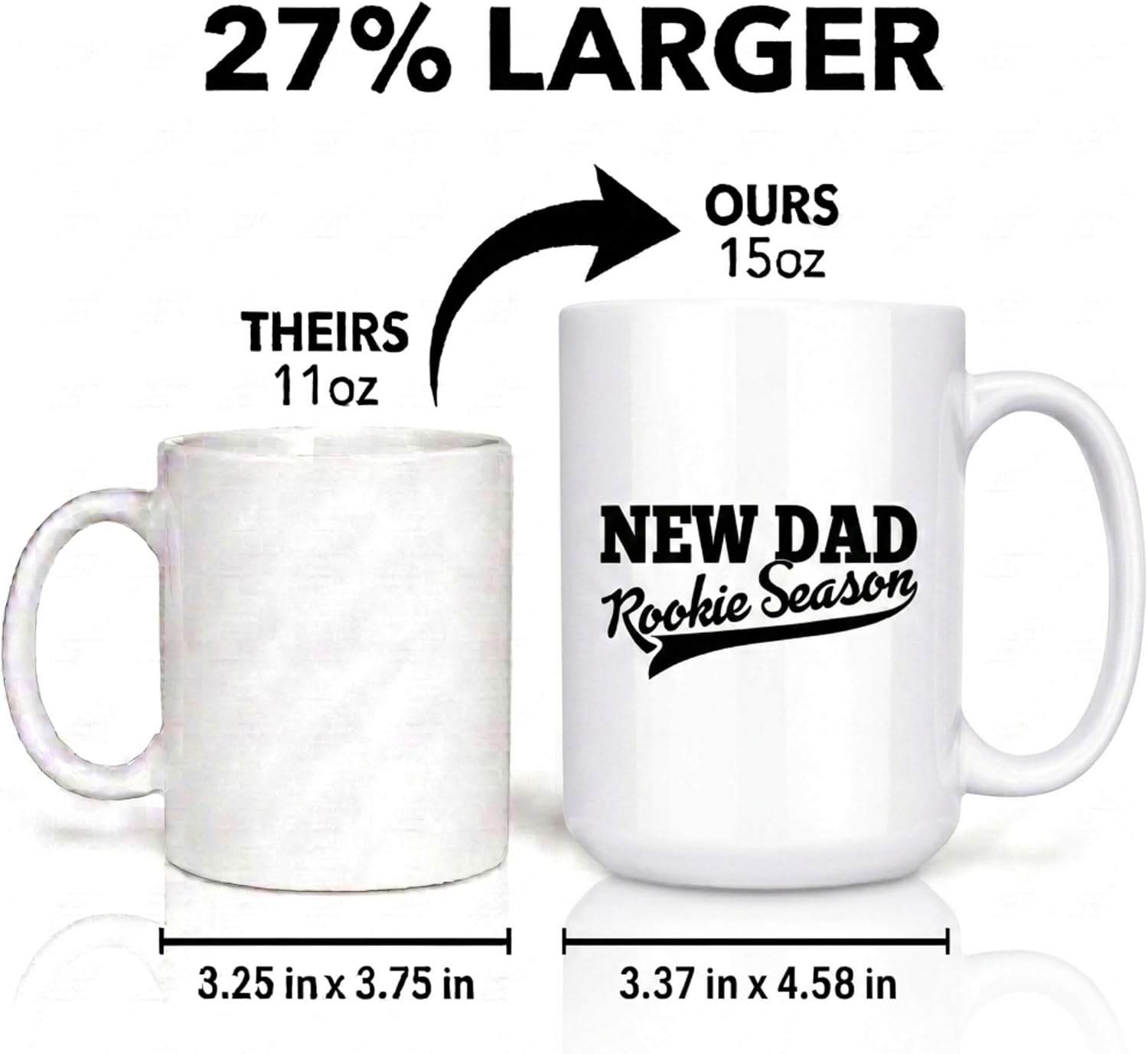 Artisan Owl New Dad Rookie Season Mug – 15 oz Large Ceramic Coffee Cup Baby Announcement for Expecting Dad & Father’s Day​ Present image 2