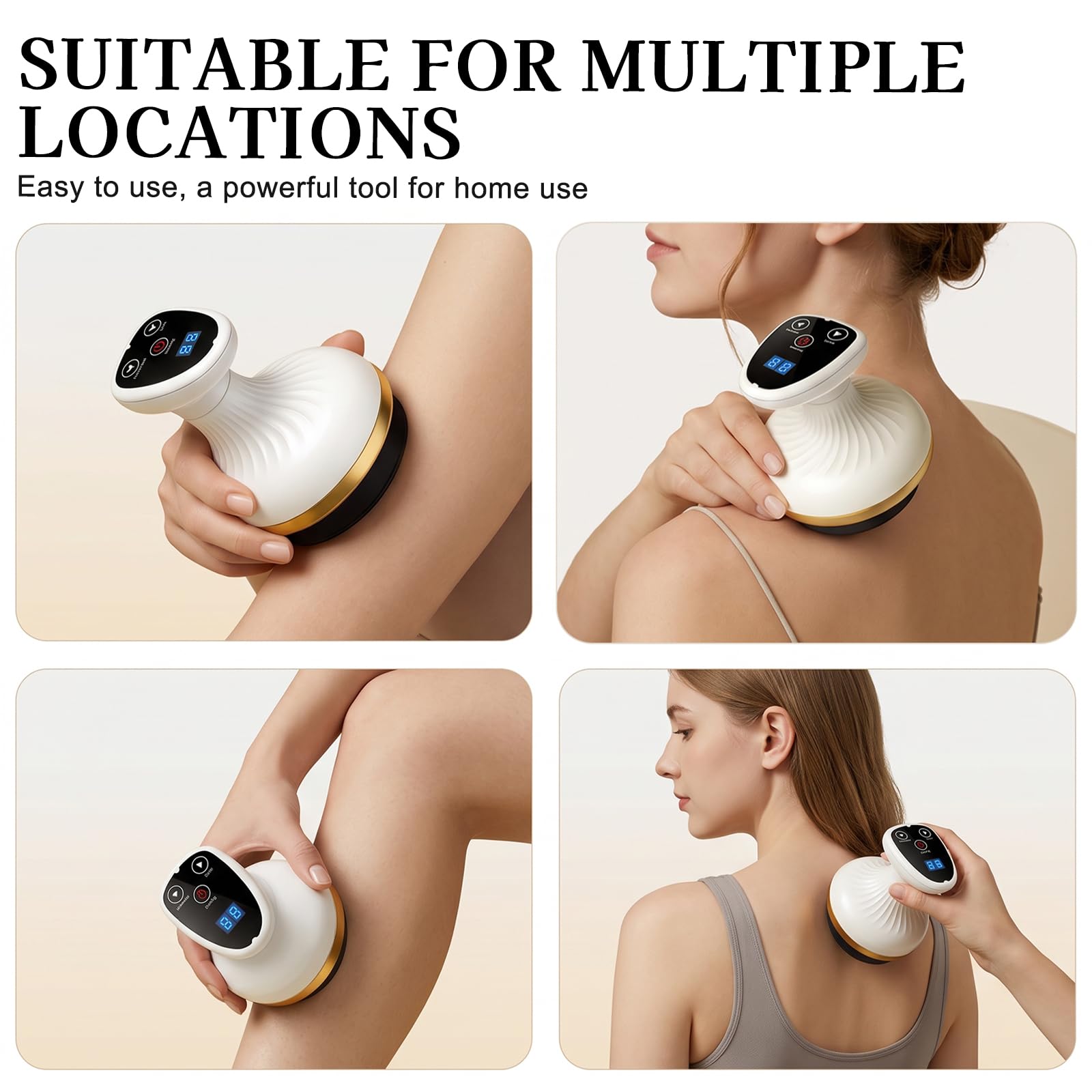 Masajeador de celulitis 4 en 1 contra la celulitis, ventosas, tonificación corporal, drenaje linfático, 9 niveles de succión y terapia de calor, masajeador para toda la parte del cuerpo, uso en casa